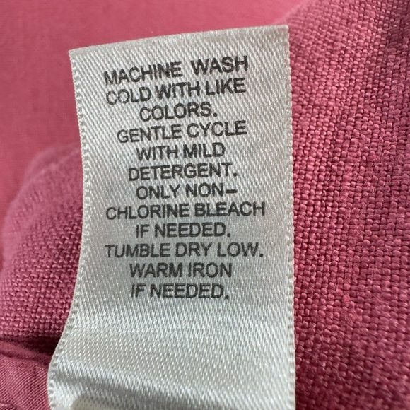 Vintage J Jill Size Medium Pink Thick Linen Button Jacket V-Neck Scalloped Trim - Picture 8 of 8